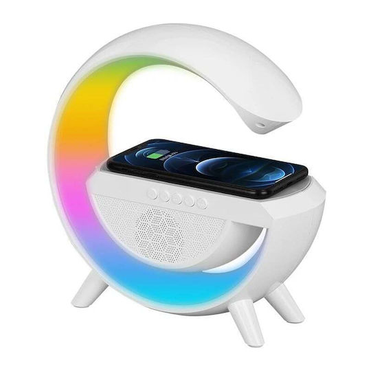 Безжично Зарядно Будилник Bluetooth Тонколона Нощна Лампа Многоцветна