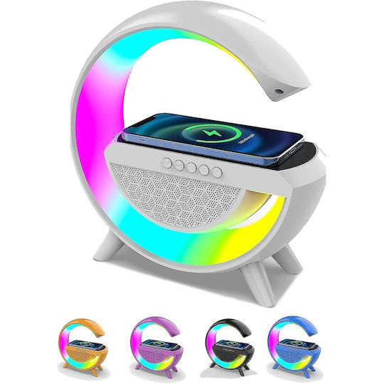 Безжично Зарядно Будилник Bluetooth Тонколона Нощна Лампа Многоцветна