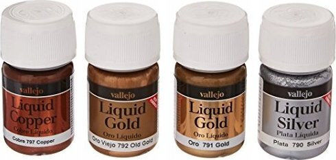 Acrylicos Vallejo Χρώμα Μοντελισμού Gold, Silver & Copper 35ml
