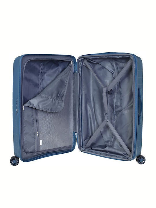 Verage Spinner Mare Valiză De Călătorie Dură Albastră Cu 4 Roți Înălțime 75 Cm
