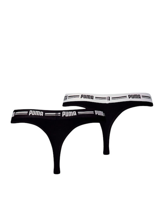 Dobotex Βαμβακερά Γυναικεία String 2Pack Μαύρα