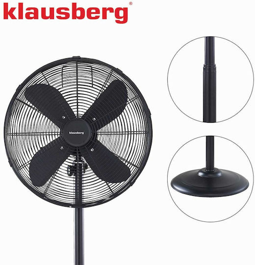 Klausberg Pedestal Fan 50W Black