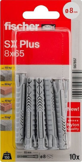 fischer Schraubanker Kunststoff 8x65mm 10Stück