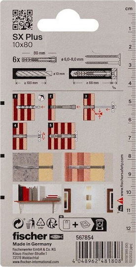 fischer Schraubanker Kunststoff 10x80mm 6Stück