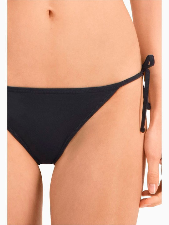 Bikini Slip με Κορδονάκια Μαύρο