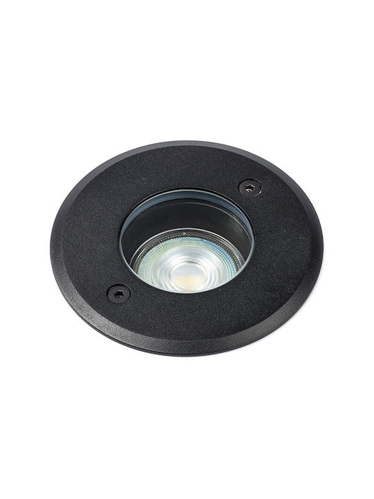 123led Στρογγυλό Πλαίσιο για Σποτ GU10 Μαύρο 11x11εκ. 1τμχ