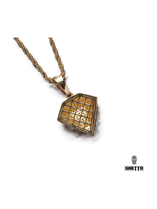 Ghetto Halskette aus Stahl mit Zirkon
