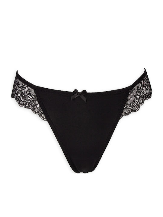 String με Δαντέλα Μαύρο