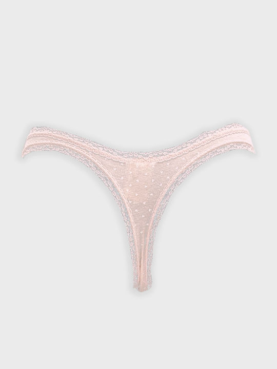 String με Δαντέλα Ροζ