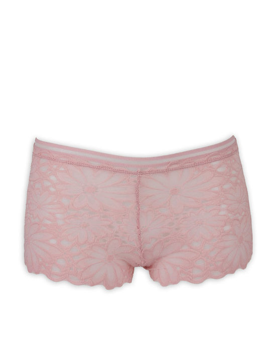 Дамско Боксерски с дантела Pink