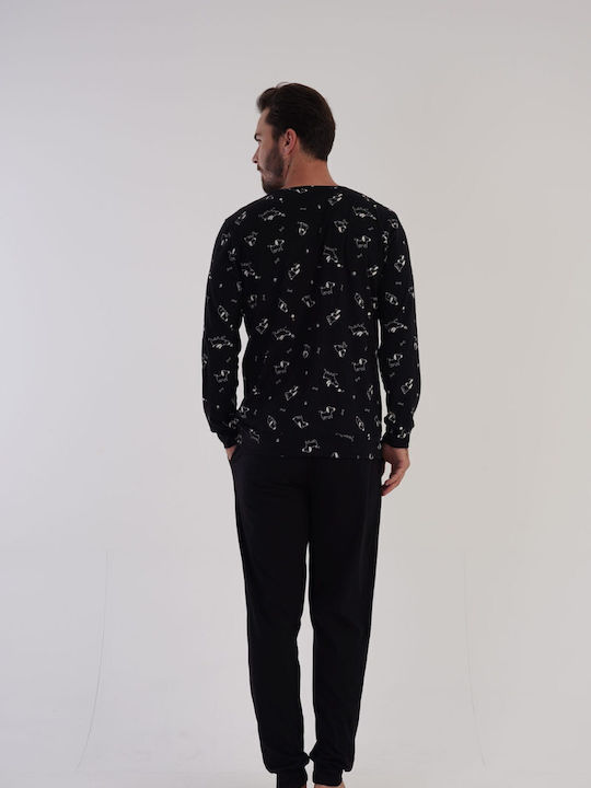 Summer Men's Cotton Pyjama Black