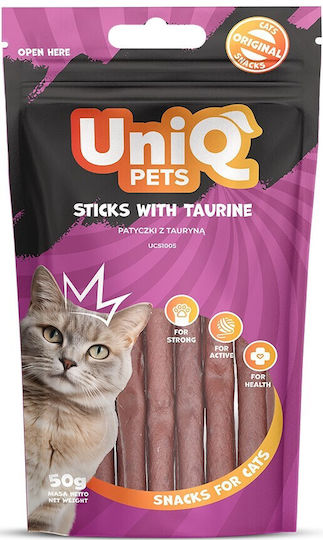 Uniq 50gr Λιχουδιά Γάτες Στικς Ταυρίνη