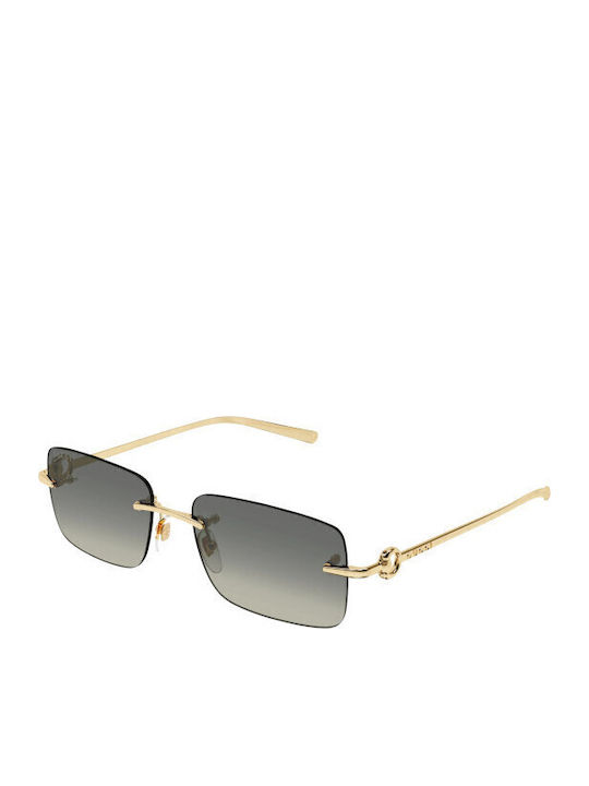 Gucci Unisex Γυαλιά Ηλίου με Χρυσό Μεταλλικό Σκελετό και Χρυσό Ντεγκραντέ Φακό GG1703S 005