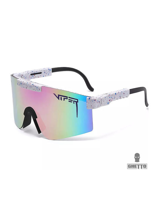 Ghetto Ochelari De Soare Unisex Cu Culoare Full Face Albastru Deschis Și Culoare Albastru HS2047 Blue Miami