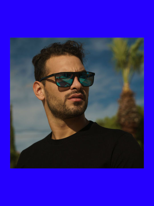 Ghetto Herren Sonnenbrille mit Blau Gestell und Blau Linse K38189 BLUE