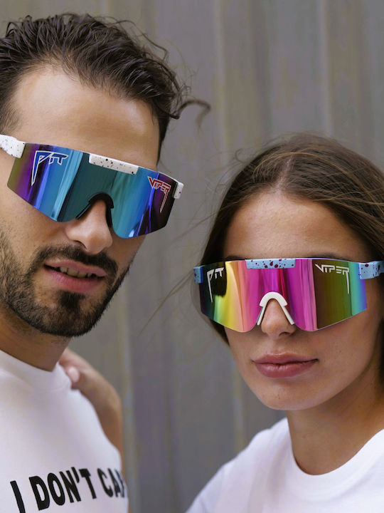 Ghetto Unisex Γυαλιά Ηλίου με Λευκό Σκελετό και Πολύχρωμο Φακό HS2047 White