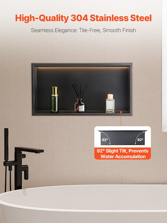 Vevor Corner Wall Mounted Bathroom Shelf Metallic White