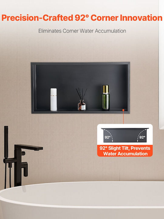 Vevor Corner Wall Mounted Bathroom Shelf Metallic Black