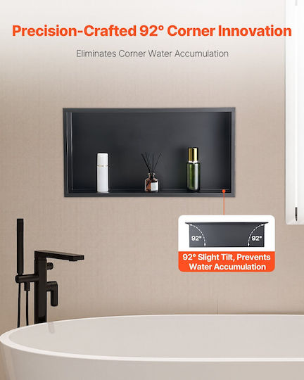 Vevor Corner Wall Mounted Bathroom Shelf Metallic Black