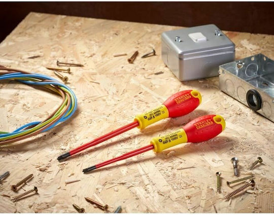 Stanley FatMax Set 2 Electrician 1000V Screwdrivers with 2 Interchangeable Tips
