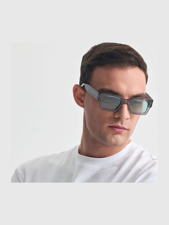 Faos Men's Sunglasses with Gray Plastic Frame and Gray Lens 474301