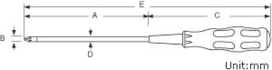 Proskit 5mm x 150mm 89416A Magnetic Long Screwdriver Straight Size 5x150mm
