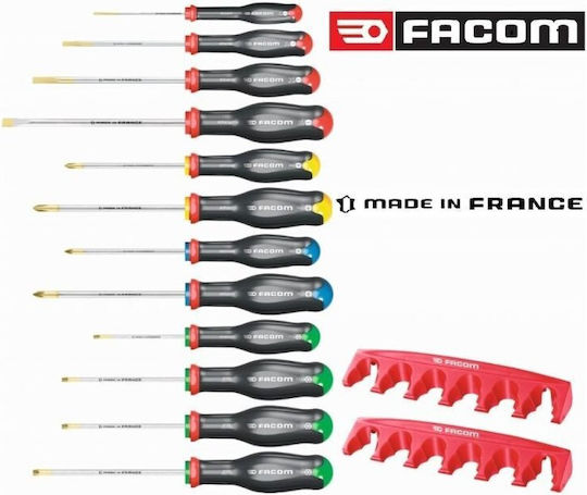 Facom Σετ 12 Κατσαβίδια με 12 Εναλλασσόμενες Μύτες