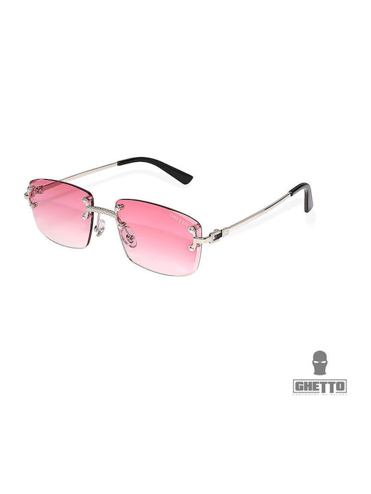 Ghetto Unisex Γυαλιά Ηλίου με Κόκκινο Σκελετό και Κόκκινο Φακό K36287 Red Clear