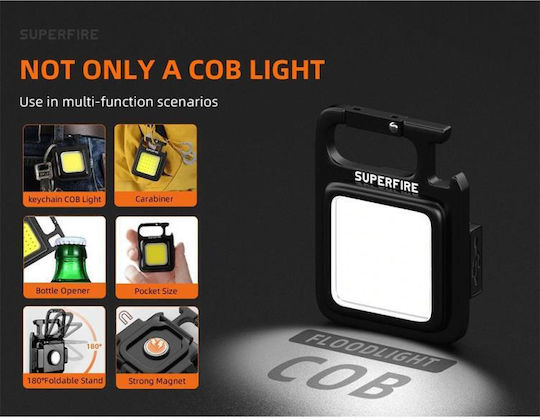 Superfire Φακός Συνεργείου Επαναφορτιζόμενος LED IP44 με Φωτεινότητα έως 600lm