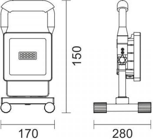 Spot Light Electric Jobsite Light LED IP65 with Brightness up to 2400lm