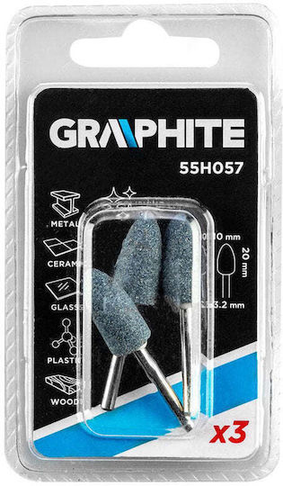 Graphite 55H057 Πέτρες Λείανσης με Αξονάκι 20mm 3τμχ