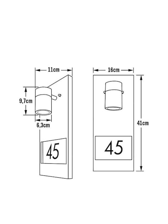 Konstsmide Spot de exterior montat pe perete GU10 IP44 4.5εκ.