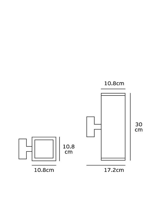 VK Lighting Επιτοίχιο Εξωτερικό Σποτ E27 IP54 Διπλής Δέσμης 10.8x30εκ.