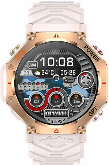 Smartwatch Microwear Kc91 Rosa Silikon