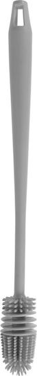 Set 2 Excellent Houseware Bottle Straw Brushes Plastic Stainless Steel 34/26 Cm Gray
