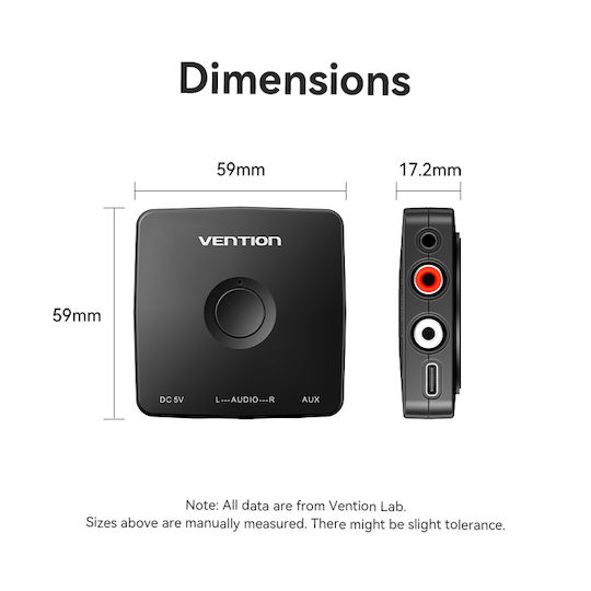 Vention Audio Bluetooth Receiver 3.5mm/2 RCA