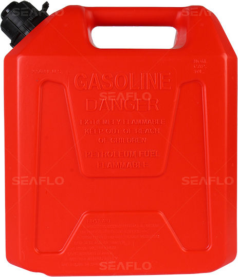 Seaflo Double Compartment Plastic Fuel Can With Extension Tube 10L Red