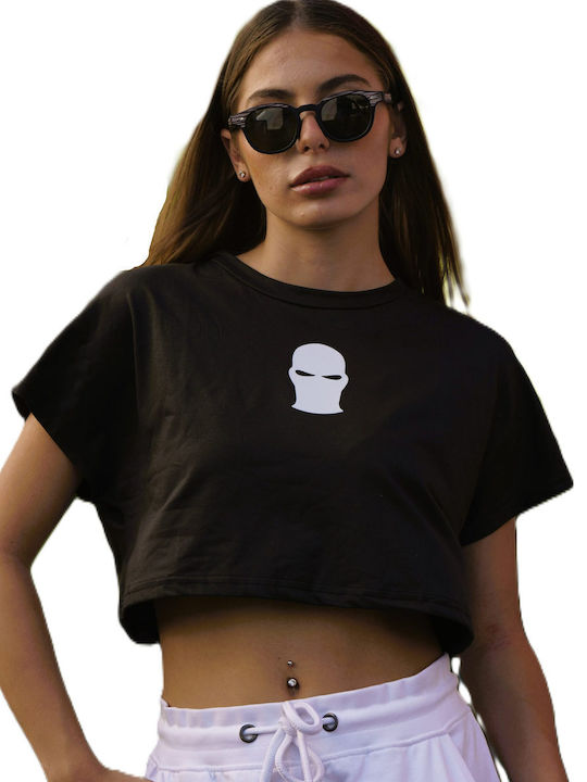 Γυναικείο Crop Top Κοντομάνικο Black