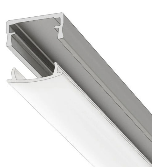 Finetto Încastrat Profil din Aluminiu pentru Bandă LED cu Transparent Acoperire 500cm.
