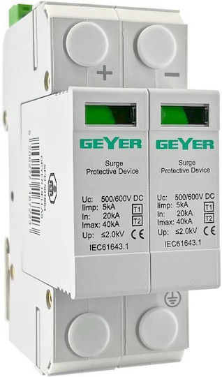 Geyer 2-Poles Inspired T2 / T1 Panel Lightning Protection 40kA