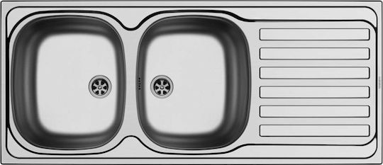 Maidtec Derby 2B 1D Ένθετος Inox Σατινέ Μ116xΠ50cm Ασημί