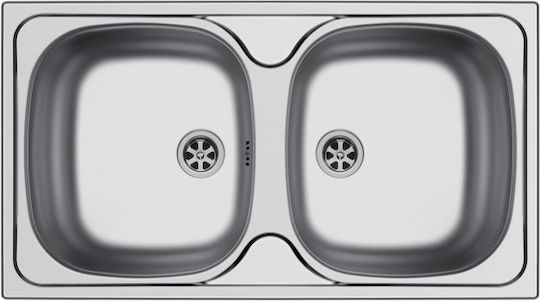 Maidtec Bradford 2B Ένθετος Νεροχύτης Inox Σατινέ Μ78xΠ43.5cm Ασημί