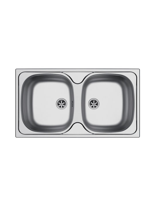 Maidtec Bradford 2B Ένθετος Νεροχύτης Inox Σατινέ Μ78xΠ43.5cm Ασημί