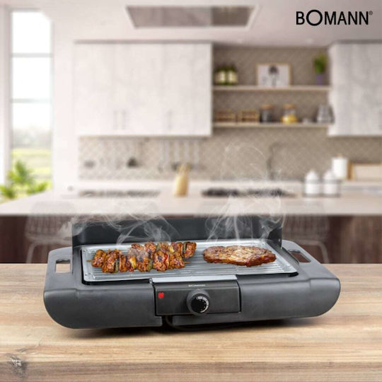 Bomann Επιδαπέδια Ηλεκτρική Ψησταριά Σχάρας 2000W με Ρυθμιζόμενο Θερμοστάτη 35.5x24.5εκ.