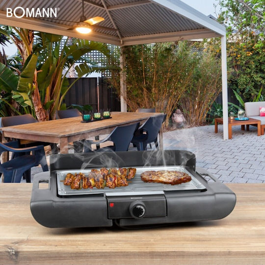 Bomann Επιδαπέδια Ηλεκτρική Ψησταριά Σχάρας 2000W με Ρυθμιζόμενο Θερμοστάτη 35.5x24.5εκ.