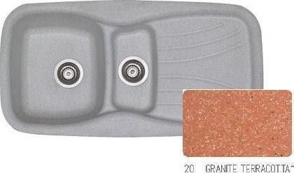 Sanitec Classic Drop-In Chiuvetă Stânga din Granit Sintetic L97xW51cm Rugină de granit