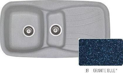 Sanitec Classic Ένθετος Νεροχύτης Αριστερός από Συνθετικό Γρανίτη Μ97xΠ51cm Granite Blue