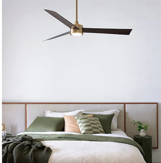 Lucci Air Climate IV Ventilator De Tavan 132cm Cu Lentile De Mărire Maro / Auriu