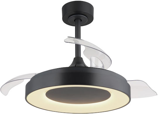 Globo Lighting Elina Ανεμιστήρας Οροφής 91cm με Φως Διάφανος / Γκρι
