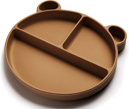 Kidnort Baby Food Plate made of Silicone Brown